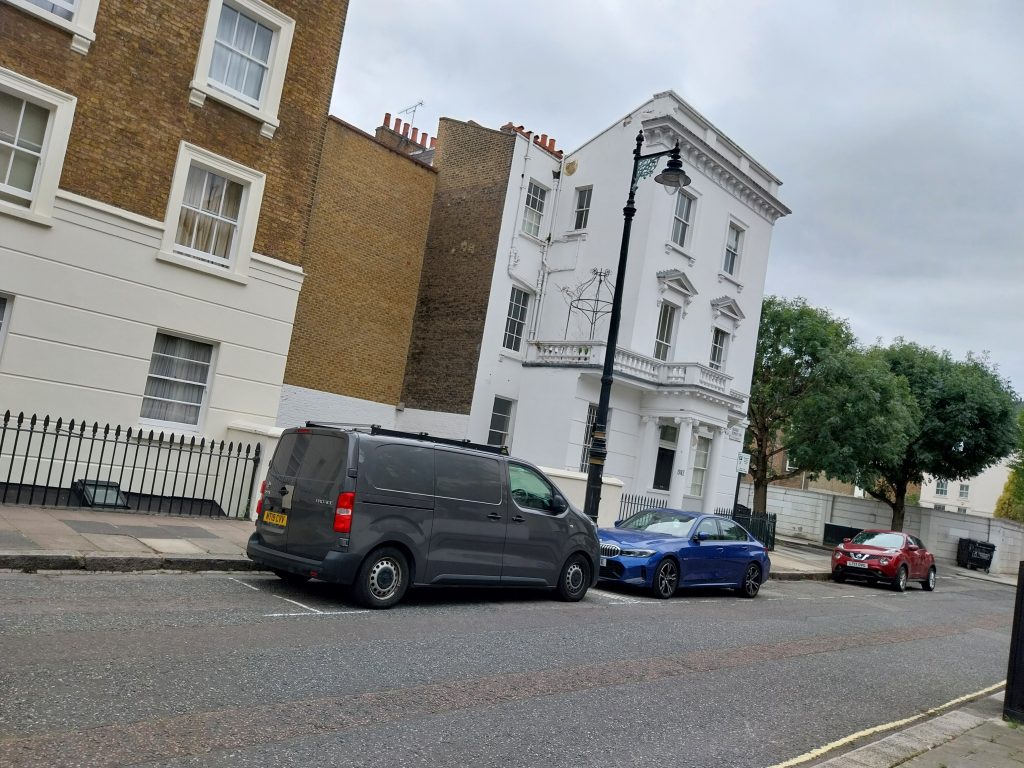 View in another direction from 108 Cambridge street - typical Pimlico - little standalone house photo by Barbara Wright