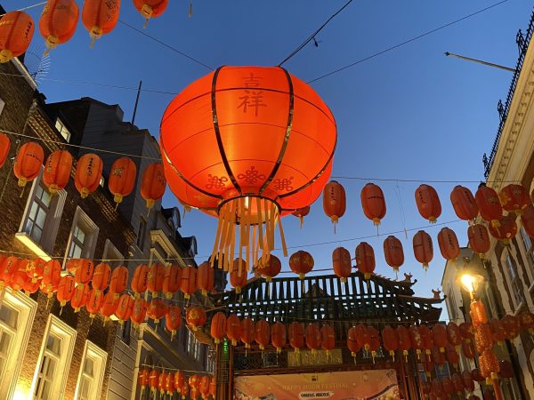 Chinese lantern at night, photo by Philip Scott