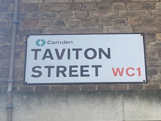Taviton Street, WC1 plaque, Bloomsbury, London